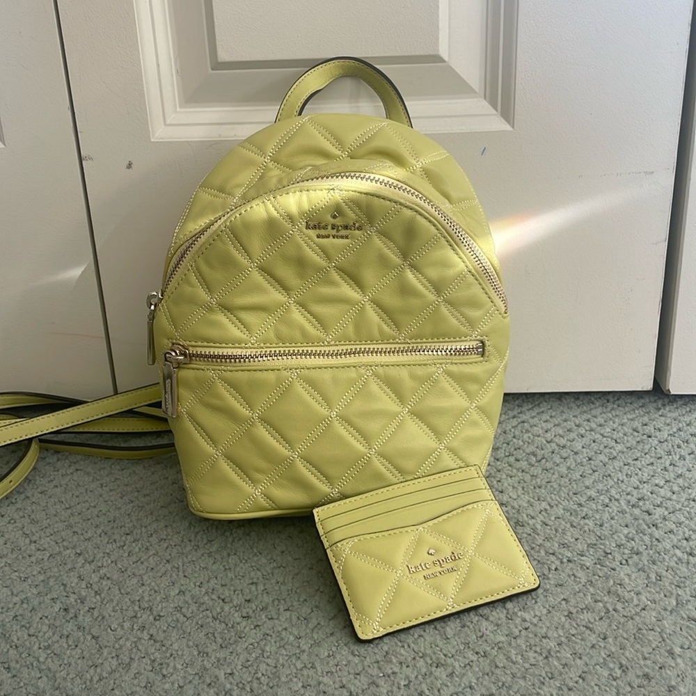 Kate Spade Mini Backpack and ID Wallet - Lime